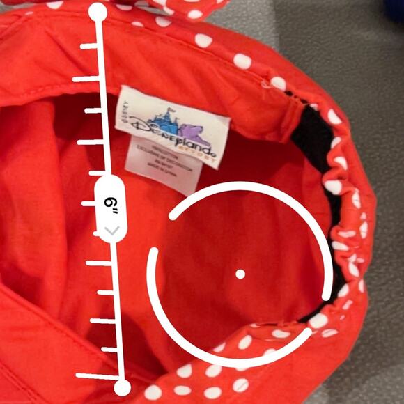 Disneyland Resort Hat Kids Minnie Mouse Red Polka Dot w/ Bow - Picture 6 of 7